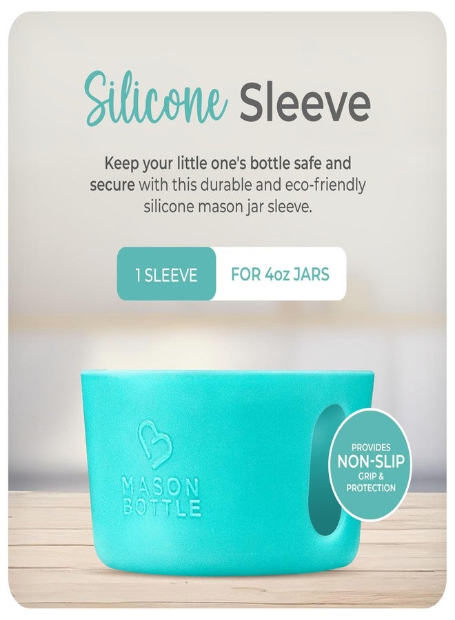 Mason Bottle 4oz Mason Jar Silicone Sleeve (2-Pack) - Regular Mouth Sleeve - Non-Toxic, Dishwasher Safe Small Mason Jar Sleeve for Grip & Protection - Made in USA (Jar NOT Included) - Image 2